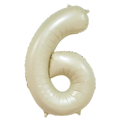 Cream Number 6 Foil Balloon, 34in