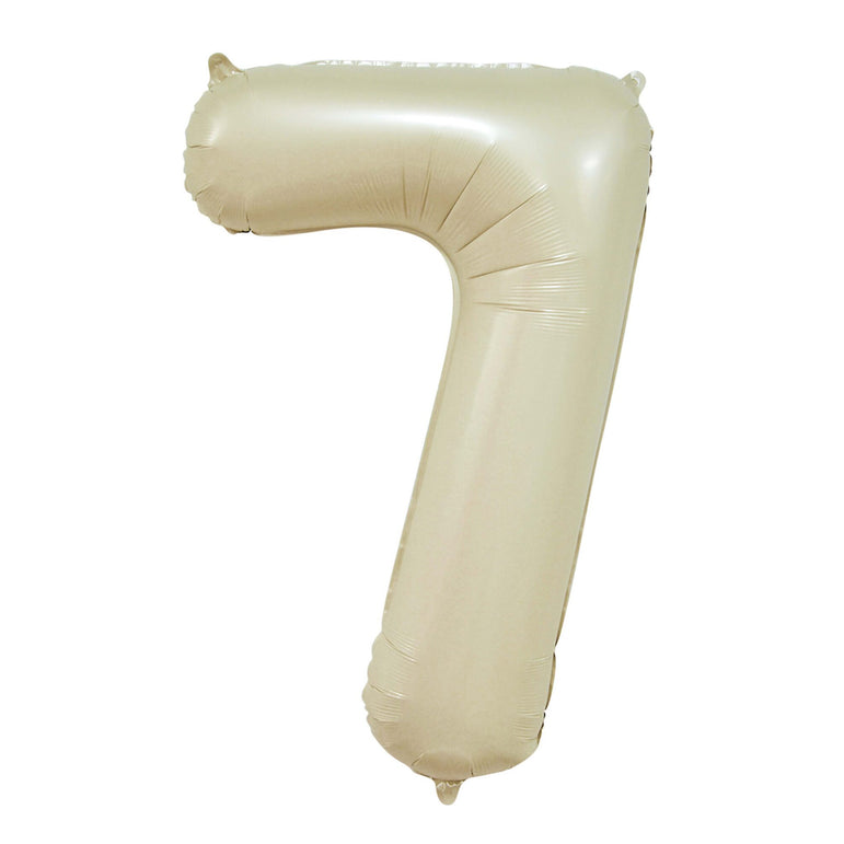 Cream Number 7 Foil Balloon, 34in