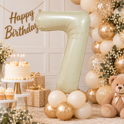 Cream Number 7 Foil Balloon, 34in