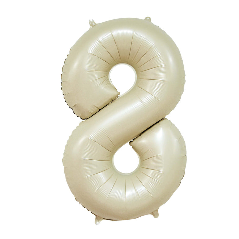 Cream Number 8 Foil Balloon, 34in