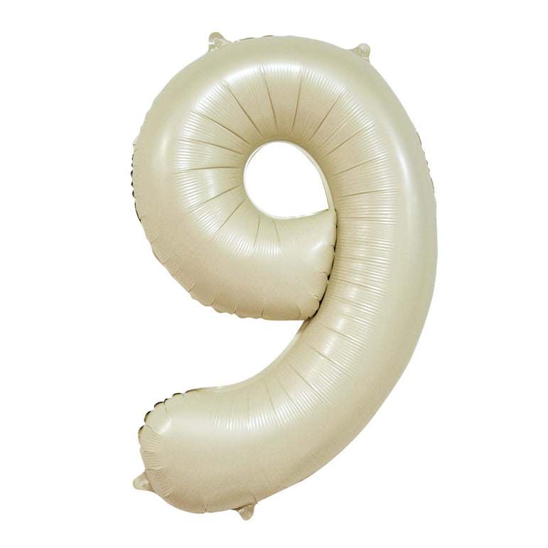 Cream Number 9 Foil Balloon, 34in