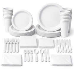 Premium Frosty White Tableware Set for 20 Guests