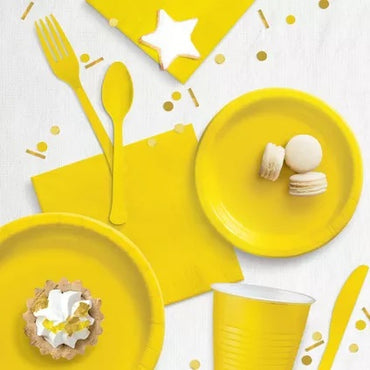 Yellow Boxed Tableware Kit (20 Guests)