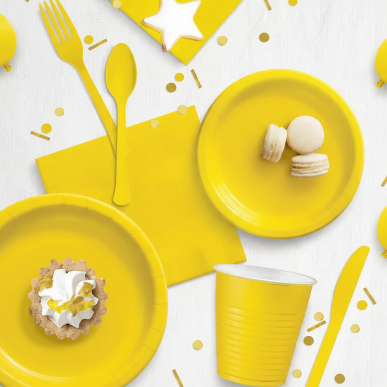 Premium Yellow Tableware Set for 20 Guests