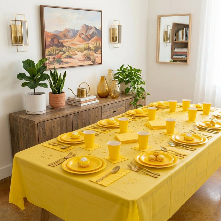 Premium Yellow Tableware Set for 20 Guests