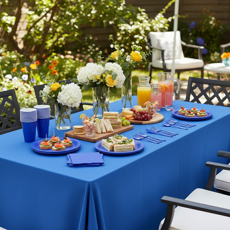 Premium Bright Royal Blue Tableware Set for 20 Guests