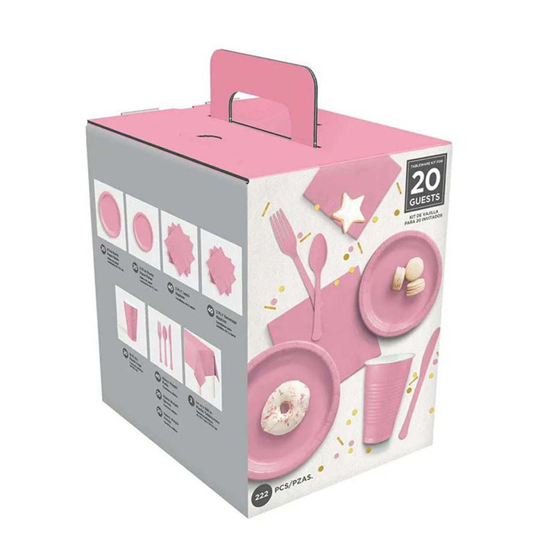 New Pink Boxed Tableware Kit for 20 Guests