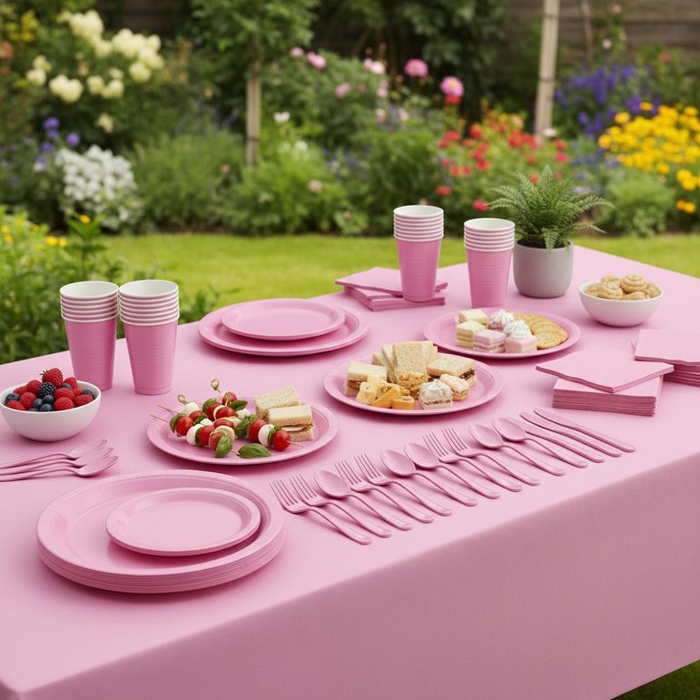 Premium New Pink Tableware Set for 20 Guests