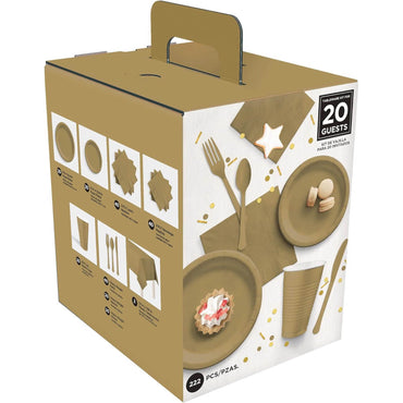 Gold Boxed Tableware Kit for 20 Guest