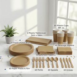 Premium Gold Tableware Set for 20 Guests