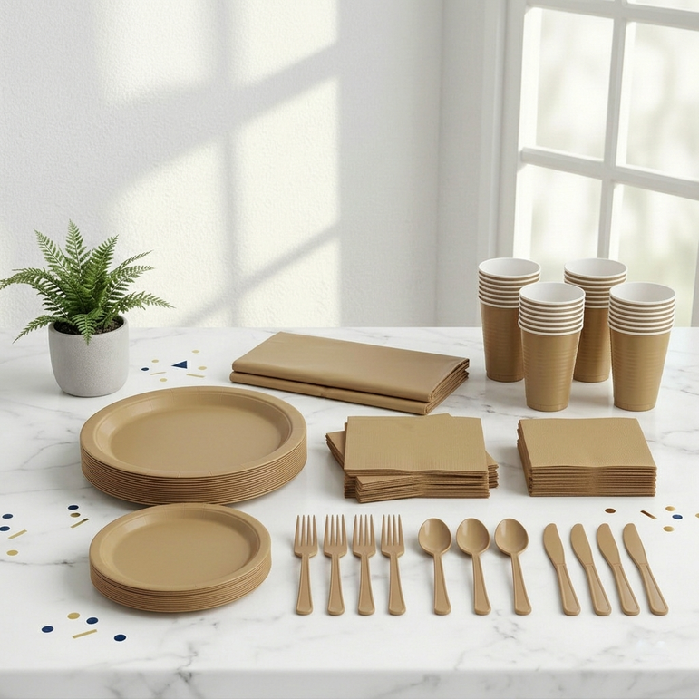 Premium Gold Tableware Set for 20 Guests