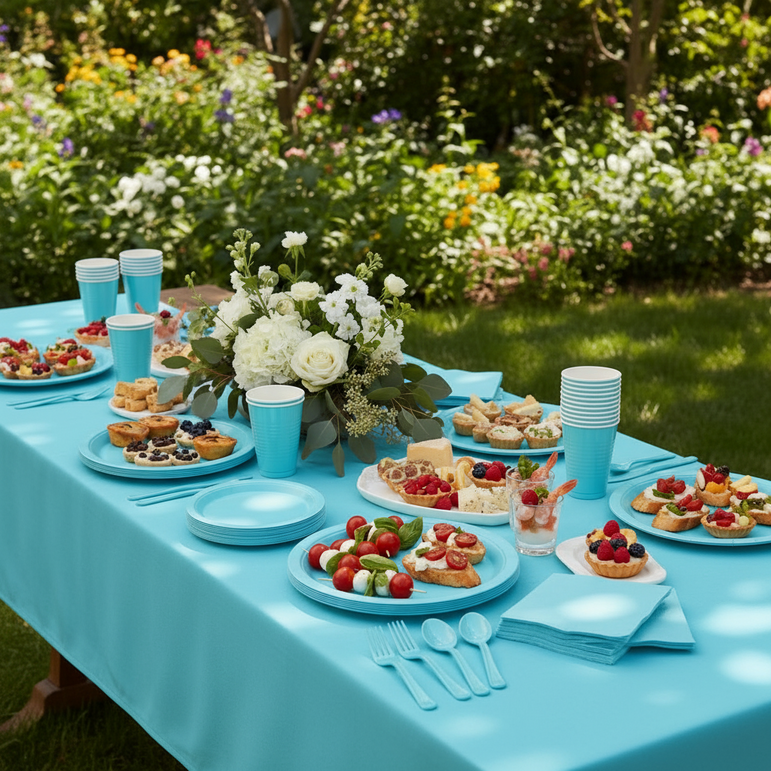 Premium Caribbean Blue Tableware Set for 20 Guests