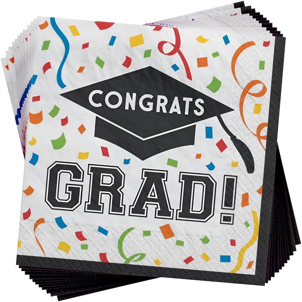 Congrats Grad No More Books Beverage Napkins 16ct