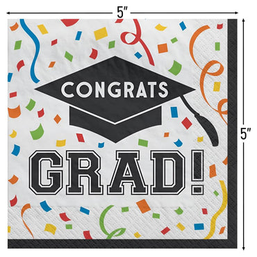 Congrats Grad No More Books Beverage Napkins 16ct