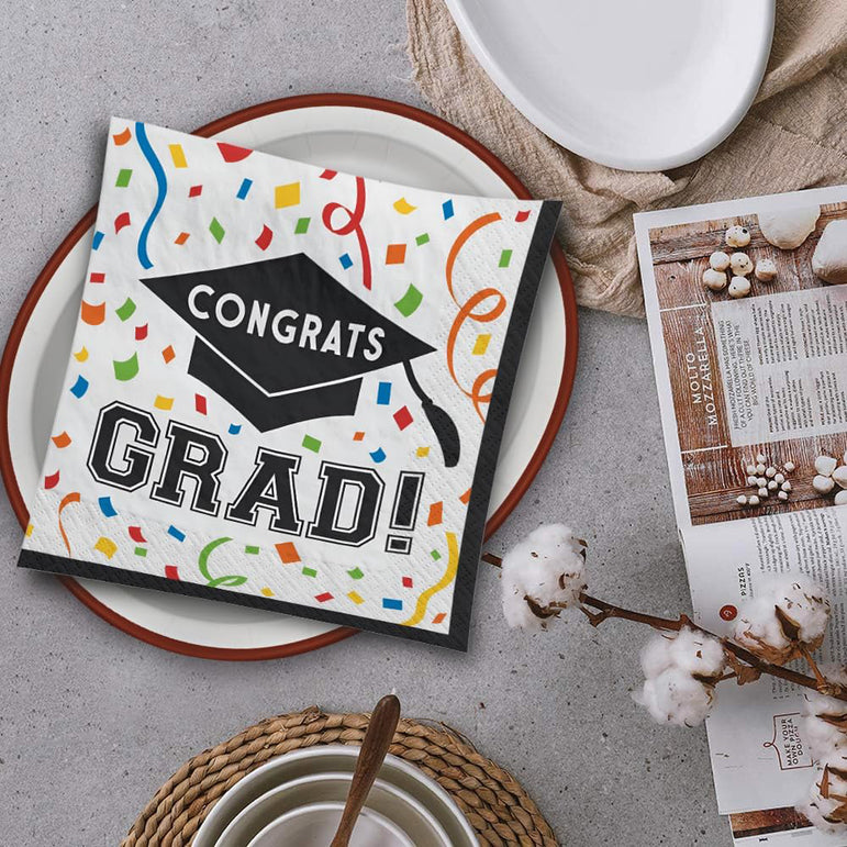 Congrats Grad No More Books Beverage Napkins 16ct