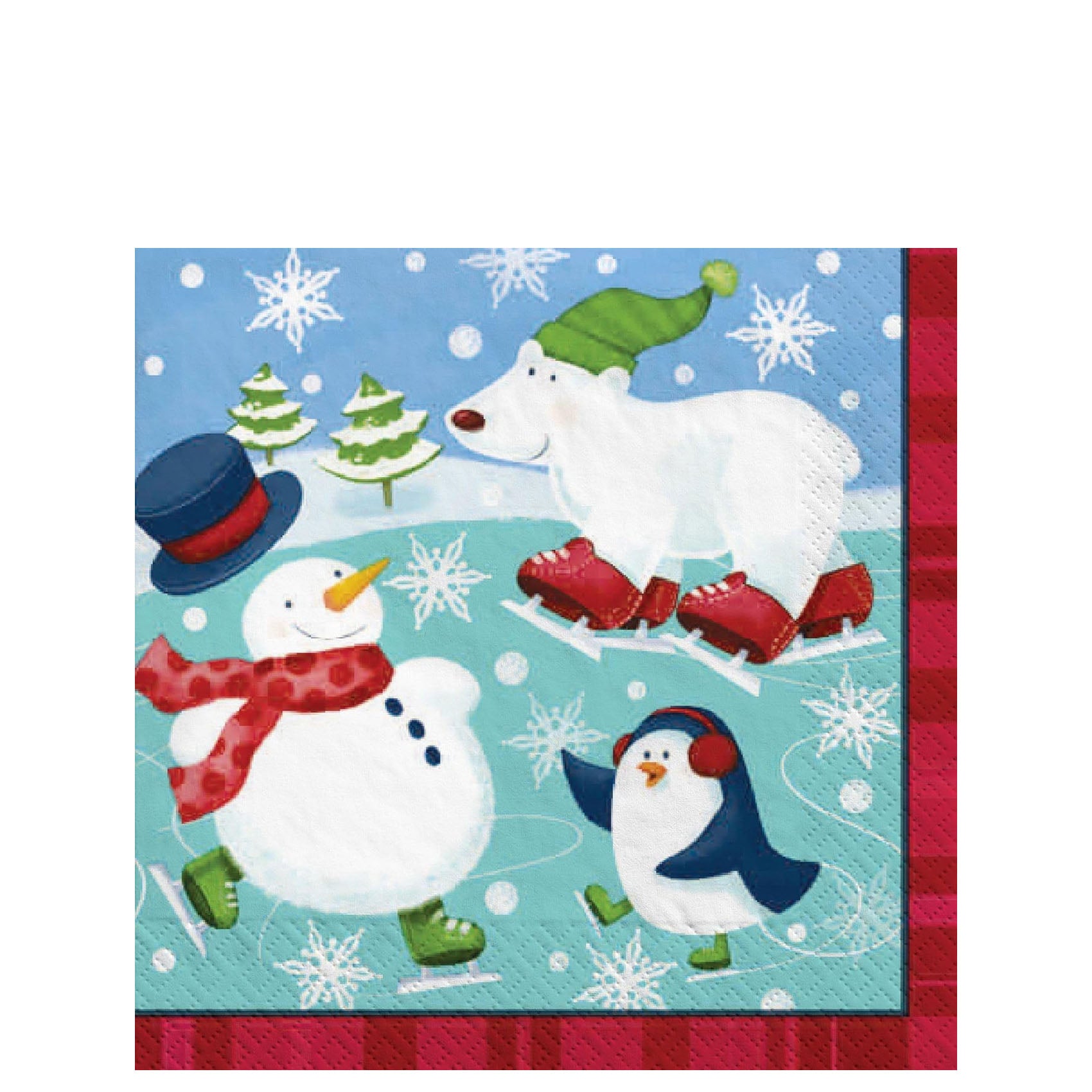 Christmas Holiday Fun 2 Ply Beverage Tissues 16pcs 5in