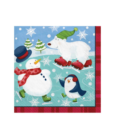 Christmas Holiday Fun 2 Ply Beverage Tissues 16pcs 5in