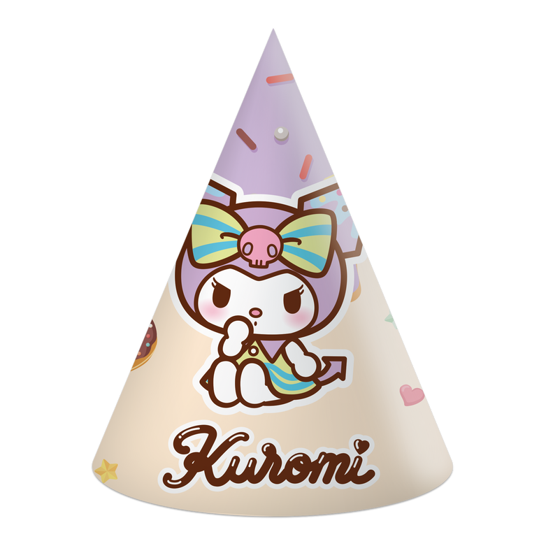 Hello Kitty & Kuromi Paper Cone Party Hats – 6pcs