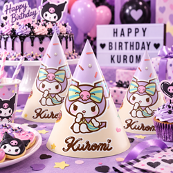 Hello Kitty & Kuromi Paper Cone Party Hats – 6pcs