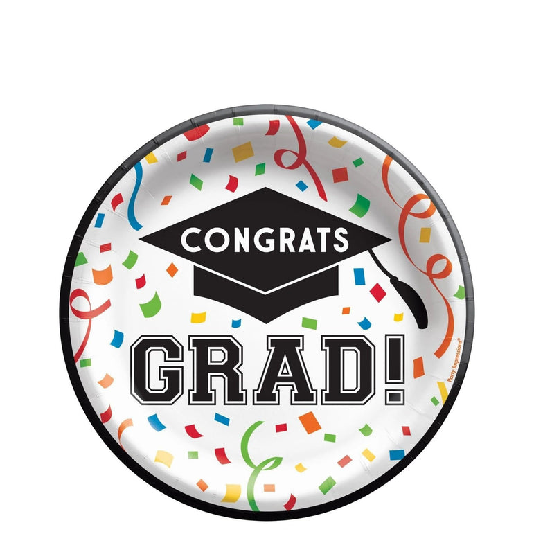Congrats Grad No More Books Paper Plates 7 in 8 pcs