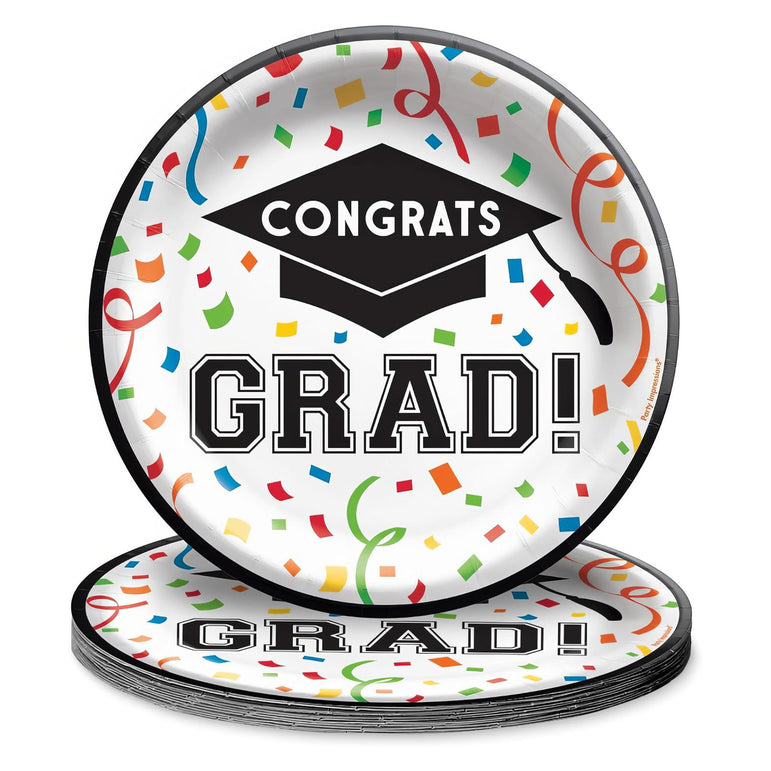 Congrats Grad No More Books Paper Plates 7 in 8 pcs