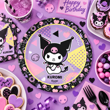 Kuromi Pop Art Paper Plates 9in – 8pcs