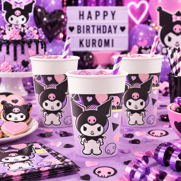Kuromi Pop Art Paper Cups 6oz – 8pcs