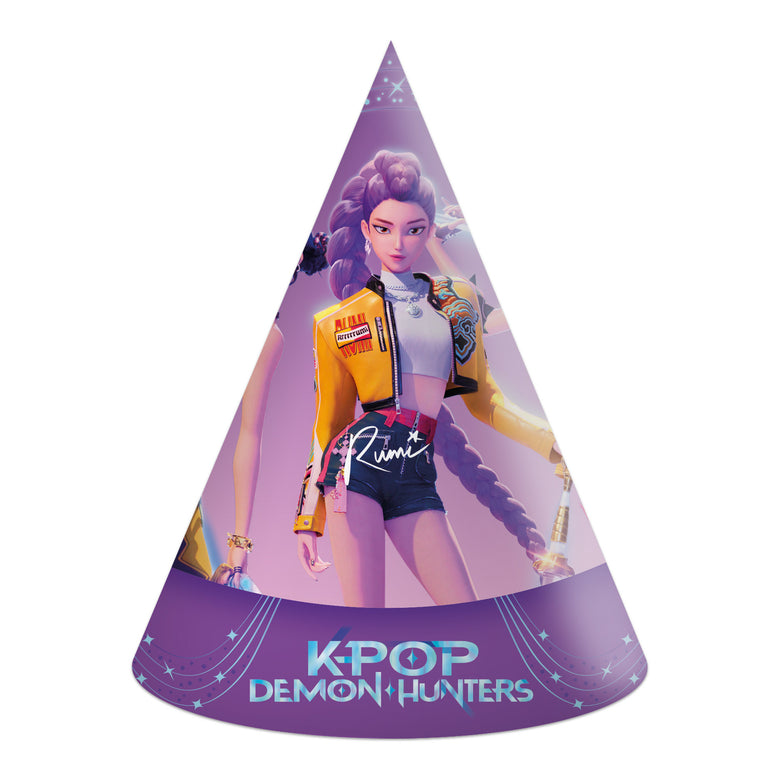 KPop Demon Hunters Paper Cone Party Hats – 6pcs