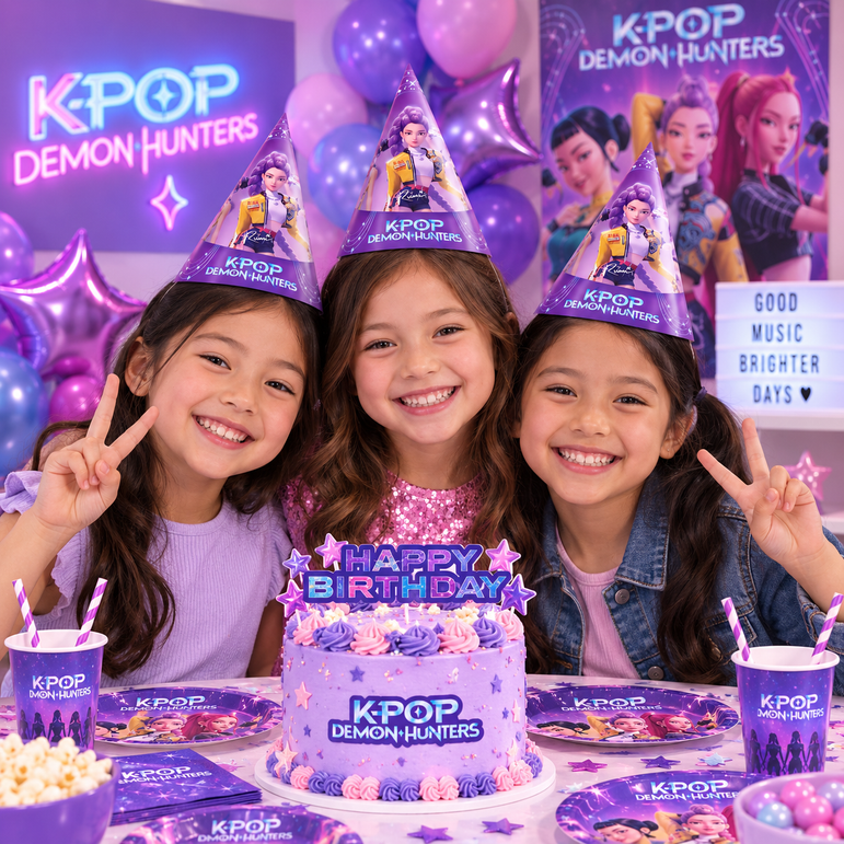 KPop Demon Hunters Paper Cone Party Hats – 6pcs