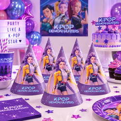 KPop Demon Hunters Paper Cone Party Hats – 6pcs