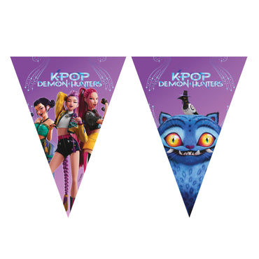 KPop Demon Hunters Triangle Flag Paper Banner Decoration – 9 Flags
