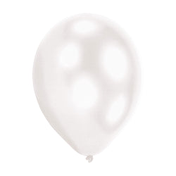 White Latex Balloons With White LED Lights 5pcs