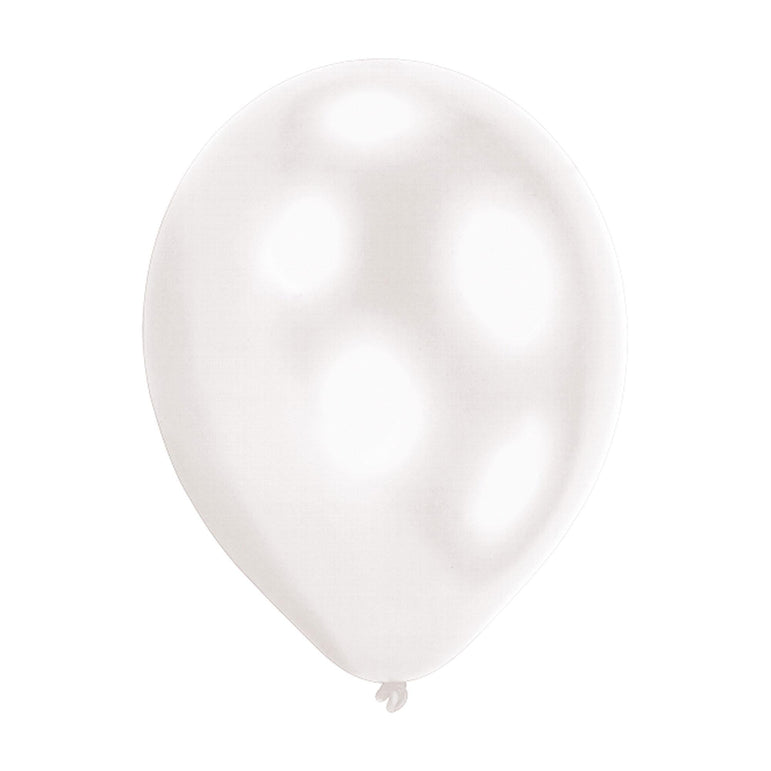 White Latex Balloons With White LED Lights 5pcs