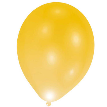 Gold Led Latex Balloons 11in,5pcs