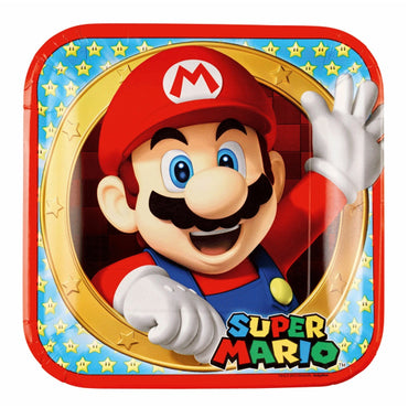 Super Mario Square Paper Plates 9in, 8pcs