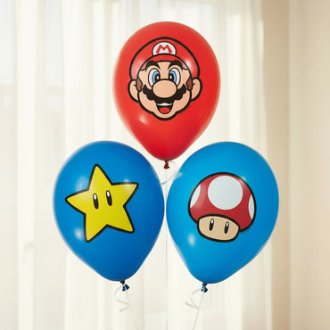Super Mario 4c Print Latex Balloons 11in, 6pcs