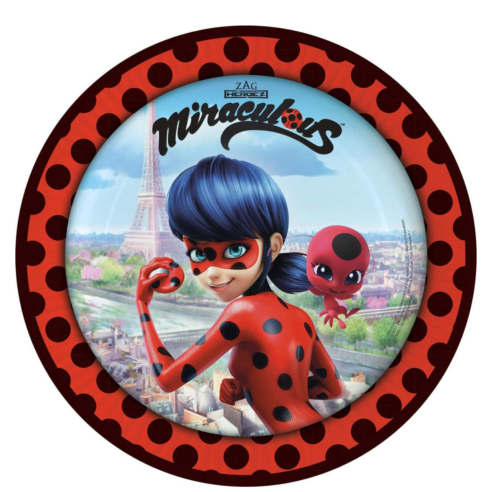 Miraculous Round Paper Plates 9in, 8pcs