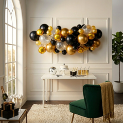 Black Gold and Silver DIY Garland Balloon Kits 66pcs