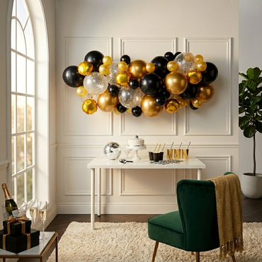 Black Gold and Silver DIY Garland Balloon Kits 66pcs