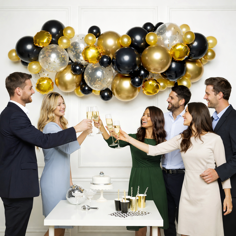 Black Gold and Silver DIY Garland Balloon Kits 66pcs