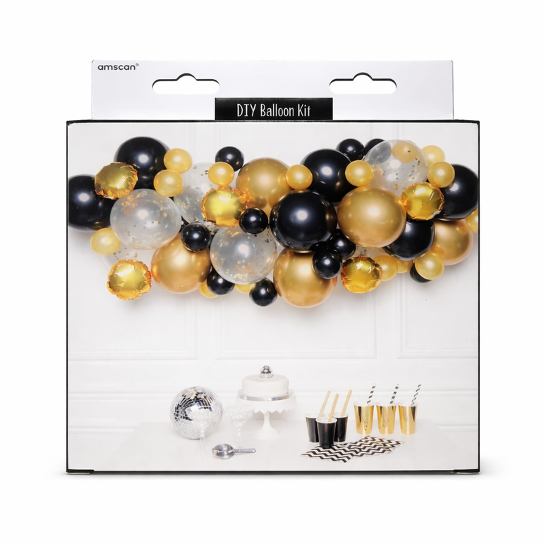 Black Gold and Silver DIY Garland Balloon Kits 66pcs