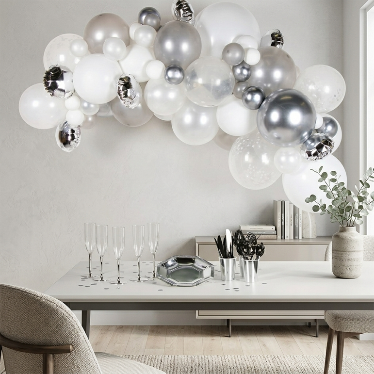 Silver DIY Garland Balloons Kit 66pcs