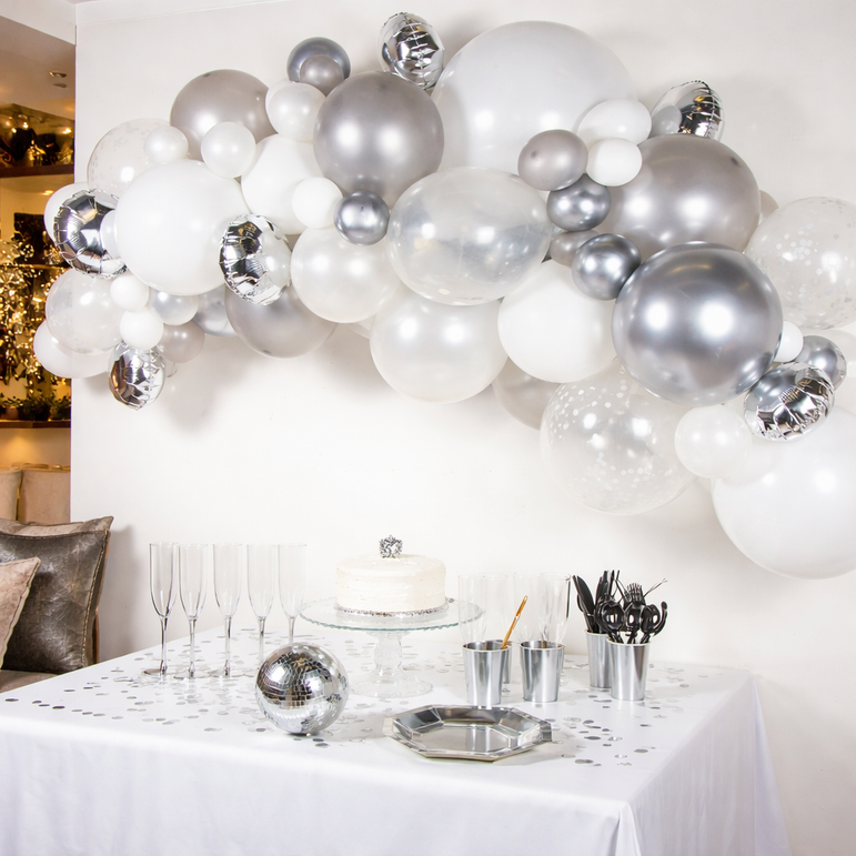 Silver DIY Garland Balloons Kit 66pcs