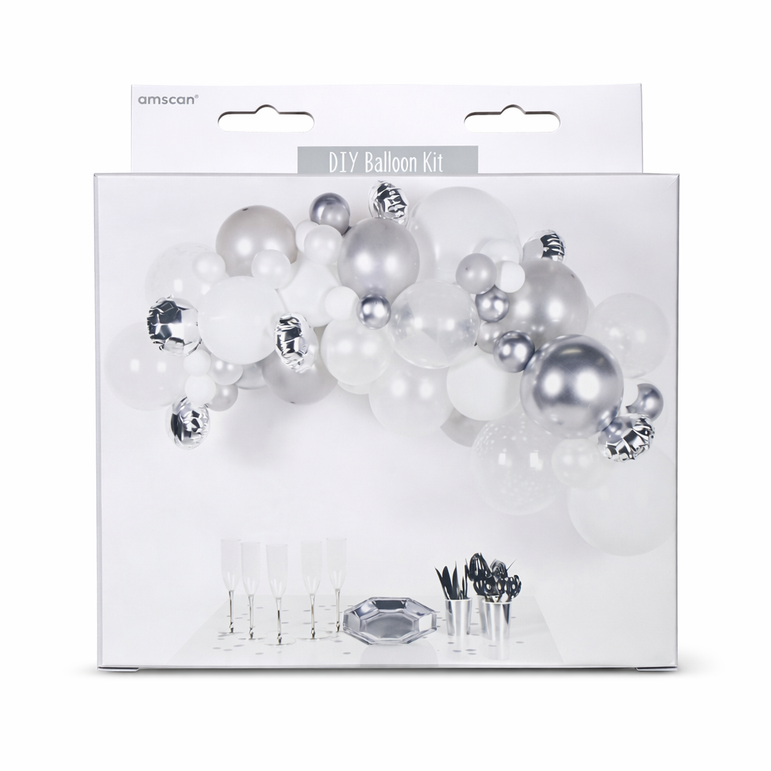 Silver DIY Garland Balloons Kit 66pcs