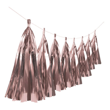 Metallic Rose Gold Tassel Garlands 6m
