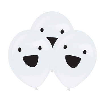 Halloween Ghost LED Clear Latex Balloons 11in 4pcs