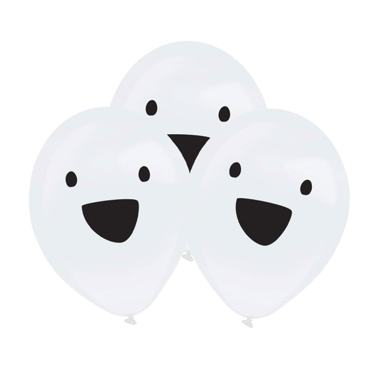 Halloween Ghost LED Clear Latex Balloons 11in 4pcs