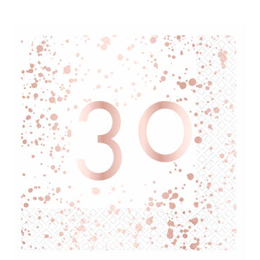 30th Birthday Rose Gold Lunch Tissue 16pcs