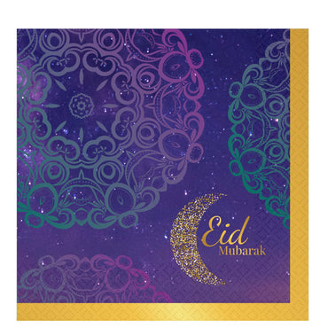 Eid Mubarak Opulent Luncheon Napkins 13in 16ct