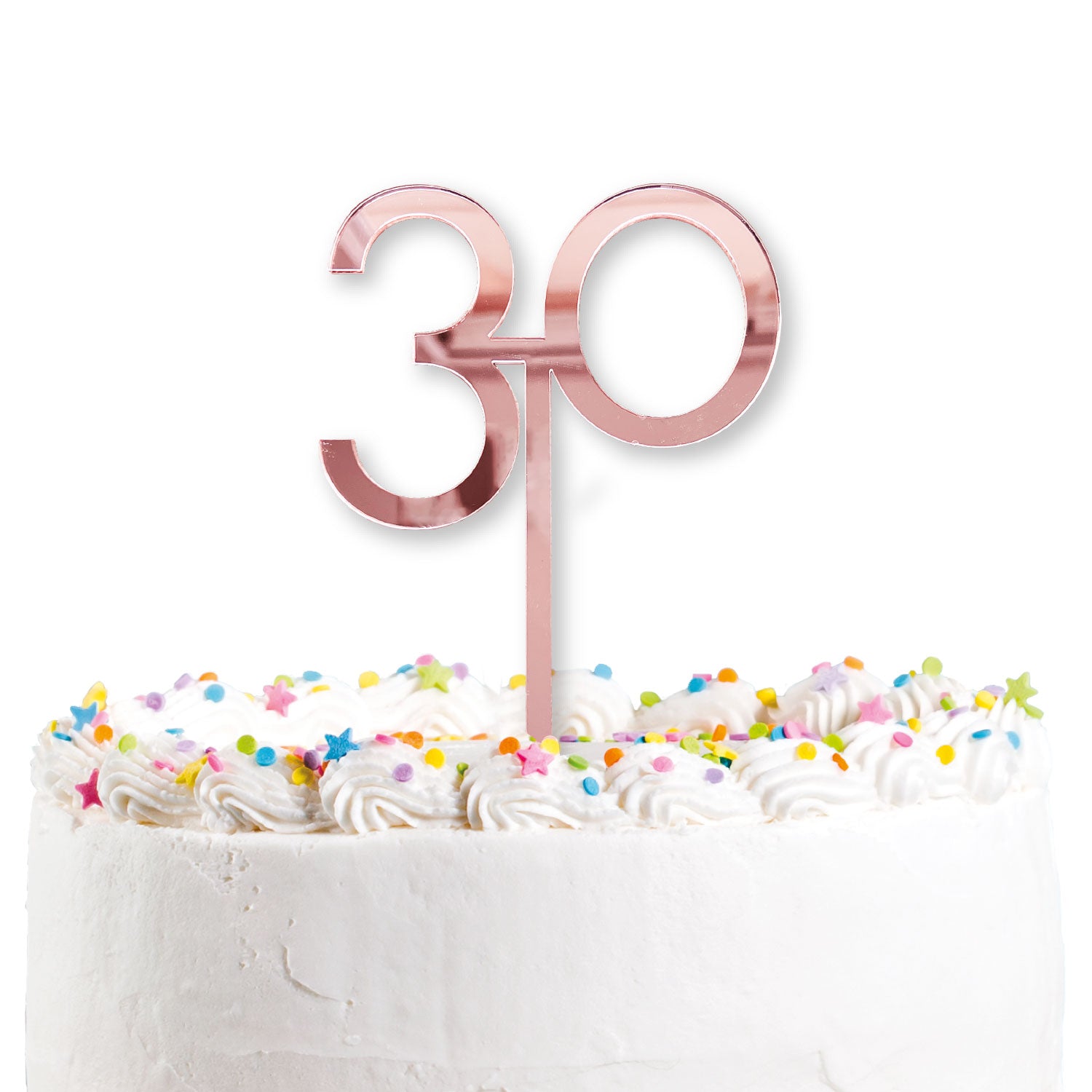 30th Birthday Rose Gold Acrylic Cake Topper